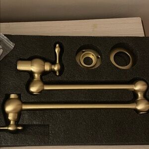 Matte Gold Pot Filler Faucet Arms and Handle Set
